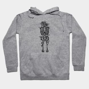 Big Boned Skeleton Flowers Hoodie